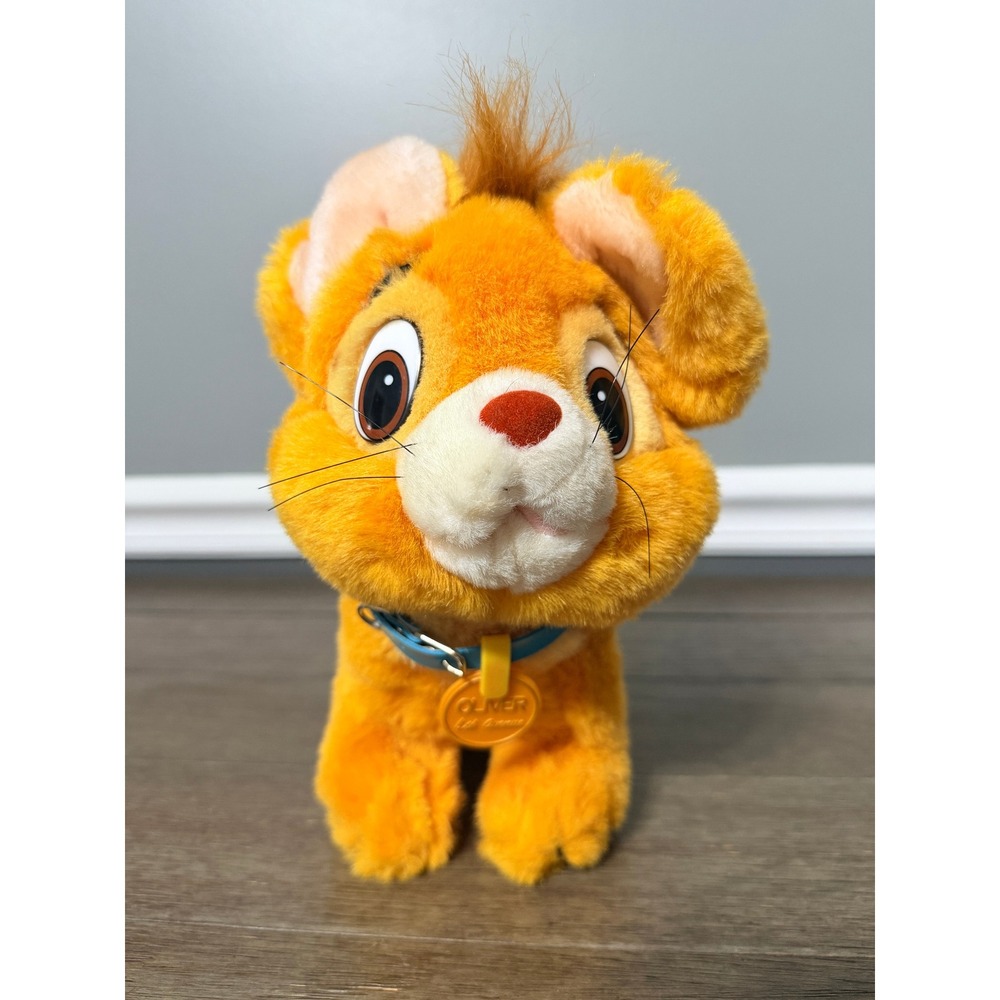 Vintage 1988 Disney Oliver & Company Oliver Cat Plush 10" Stuffed Animal Toy Tag